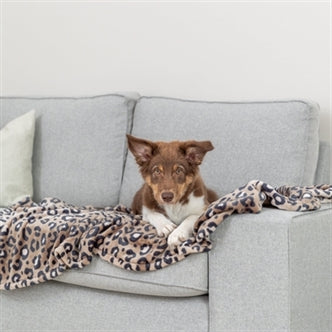 TRIXIE HONDENDEKEN LEO SOFTPLUCHE PANTERPRINT BRUIN 150X100 CM