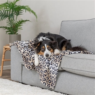 TRIXIE HONDENDEKEN LEO SOFTPLUCHE PANTERPRINT CREME 150X100 CM