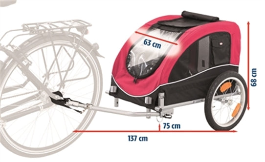 TRIXIE HONDENFIETSKAR ZWART / ROOD 75X63X68 CM