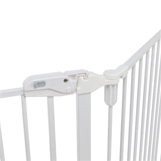 TRIXIE HONDENHEK AFSLUITHEK METAAL 5-DELIG MET DEUR WIT 62,5-300X76,5 CM