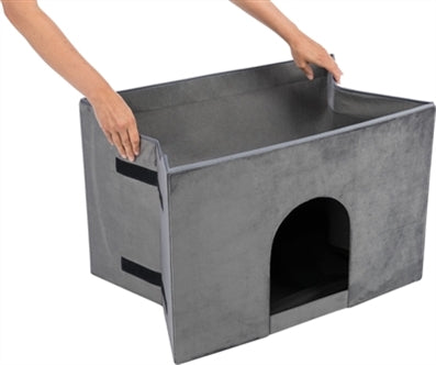 TRIXIE HONDENMAND HUIS HARVEY MET TRAP GRIJS / WIT 119X50X47 CM