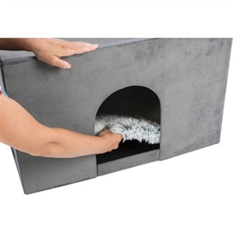 TRIXIE HONDENMAND HUIS HARVEY MET TRAP GRIJS / WIT 119X50X47 CM