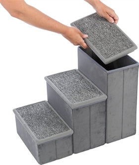 TRIXIE HONDENMAND HUIS HARVEY MET TRAP GRIJS / WIT 119X50X47 CM
