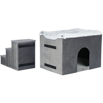 TRIXIE HONDENMAND HUIS HARVEY MET TRAP GRIJS / WIT 119X50X47 CM