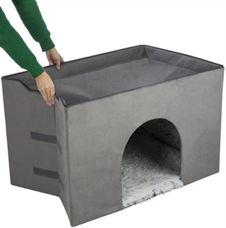 TRIXIE HONDENMAND HUIS HARVEY MET TRAP GRIJS / WIT 154X60X60 CM