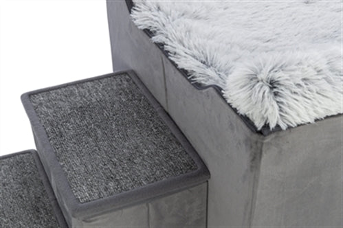 TRIXIE HONDENMAND HUIS HARVEY MET TRAP GRIJS / WIT 154X60X60 CM