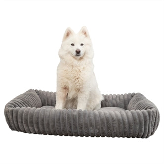 TRIXIE HONDENMAND LONNI RIBFLUWEEL HOEKIG GRIJS 80X60 CM