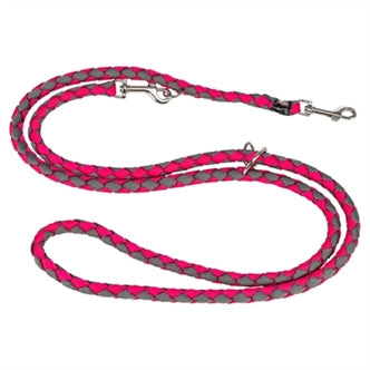 TRIXIE HONDENRIEM CAVO VERSTELBAAR FUCHSIA / GRIJS 200X1,2 CM