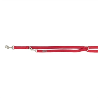 TRIXIE HONDENRIEM PREMIUM VERSTELBAAR TWEELAAGS ROOD 200X1,5 CM
