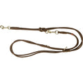TRIXIE HONDENRIEM PURE VERSTELBAAR ROND GESTIKT LEER BRUIN 200X1 CM