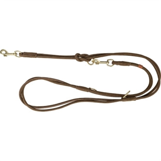 TRIXIE HONDENRIEM PURE VERSTELBAAR ROND GESTIKT LEER BRUIN 200X1 CM