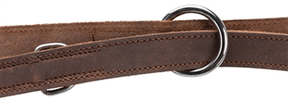 TRIXIE HONDENRIEM RUSTIC VERSTELBAAR VETLEER DONKERBRUIN 200X1,2 CM