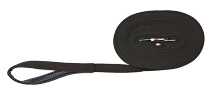 TRIXIE HONDENRIEM SLEEPLIJN SINGELBAND ZWART 20 MM X 5 MTR