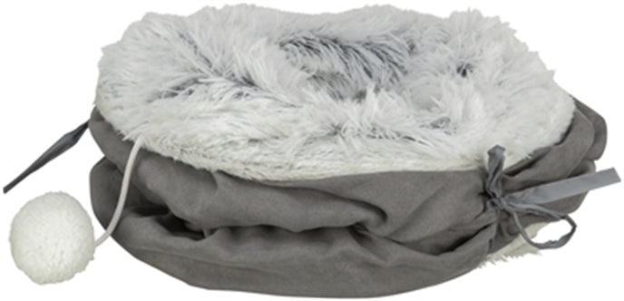 TRIXIE KATTEN SPEELTUNNEL HARVEY VELOURS / PLUCHE GRIJS 116x27 CM