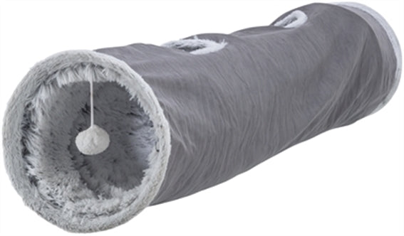 TRIXIE KATTEN SPEELTUNNEL HARVEY VELOURS / PLUCHE GRIJS 116x27 CM