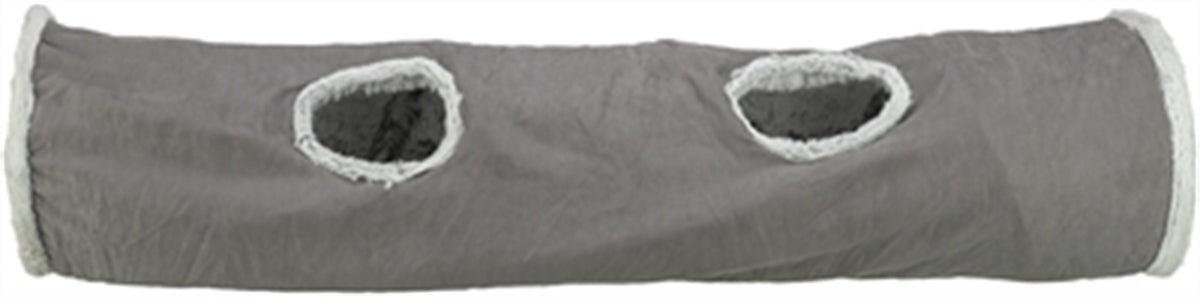 TRIXIE KATTEN SPEELTUNNEL HARVEY VELOURS / PLUCHE GRIJS 116x27 CM