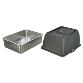TRIXIE KATTENBAK HOP-IN RVS GRIJS 40X52X39 CM