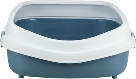 TRIXIE KATTENBAK PRIMO MET RAND BLAUW / WIT XXL 71X56X25 CM