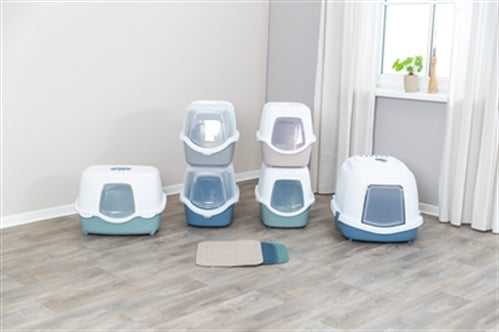 TRIXIE KATTENBAK PRIMO XXL TOP MET KAP BLAUW / WIT 71X56X47 CM