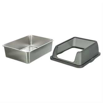 TRIXIE KATTENBAK RVS MET RAND GRIJS 40X52X29 CM