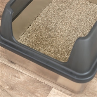 TRIXIE KATTENBAK RVS MET RAND GRIJS 40X52X29 CM