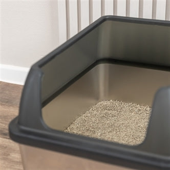 TRIXIE KATTENBAK RVS MET RAND GRIJS 40X52X29 CM