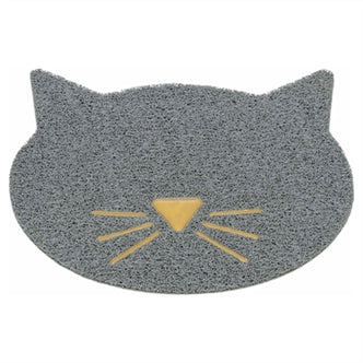 TRIXIE KATTENBAKMAT KATTENKOP PVC LICHTGRIJS 42X40 CM