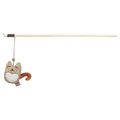 TRIXIE KATTENHENGEL KAT HOUT / PLUCHE MET KATTENKRUID / CATNIP 38 CM