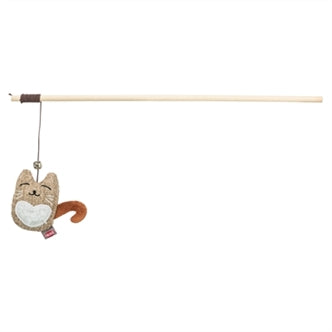 TRIXIE KATTENHENGEL KAT HOUT / PLUCHE MET KATTENKRUID / CATNIP 38 CM