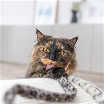 TRIXIE KATTENHENGEL STAART PANTERPRINT PLUCHE MET KATTENKRUID / CATNIP 51 CM