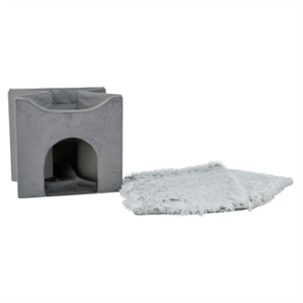 TRIXIE KATTENHUIS HARVEY GRIJS-WIT / ZWART 38X38X38 CM