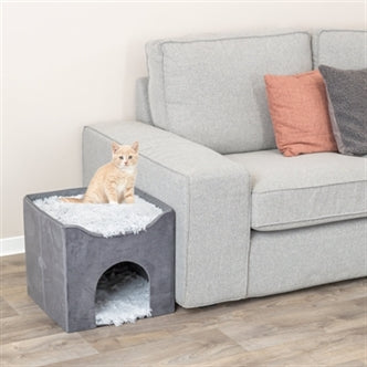 TRIXIE KATTENHUIS HARVEY GRIJS-WIT / ZWART 38X38X38 CM