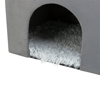 TRIXIE KATTENHUIS HARVEY GRIJS-WIT / ZWART 38X38X38 CM