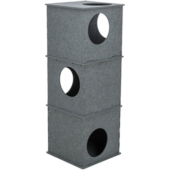 TRIXIE KATTENHUIS TOREN NELE VILT GRIJS 38X38X105 CM