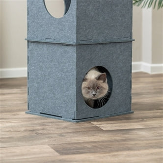 TRIXIE KATTENHUIS TOREN NELE VILT GRIJS 38X38X105 CM