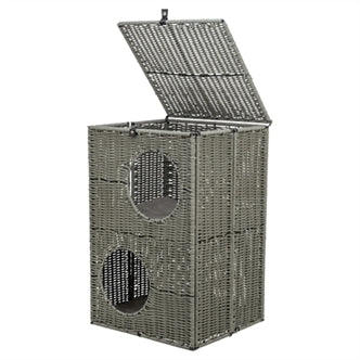 TRIXIE KATTENMAND AMALIA HOEKIG POLYRATTAN GRIJS 37X35X57 CM