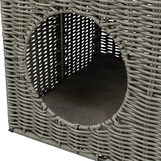 TRIXIE KATTENMAND AMALIA HOEKIG POLYRATTAN GRIJS 37X35X57 CM