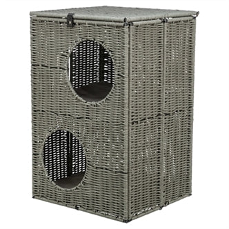 TRIXIE KATTENMAND AMALIA HOEKIG POLYRATTAN GRIJS 37X35X57 CM