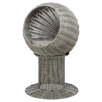 TRIXIE KATTENMAND AMALIA ROND POLYRATTAN GRIJS 42X42X70 CM