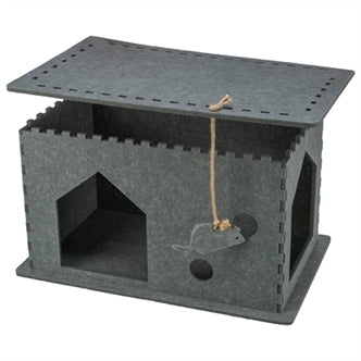 TRIXIE KATTENMAND HUIS LENE VILT GRIJS 54X30X35 CM