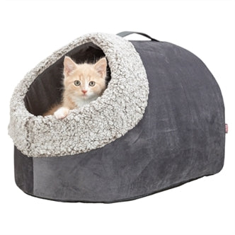 TRIXIE KATTENMAND IGLO CALIDA WARMTEREFLECTEREND GRIJS-WIT / ZWART 50X30X35 CM
