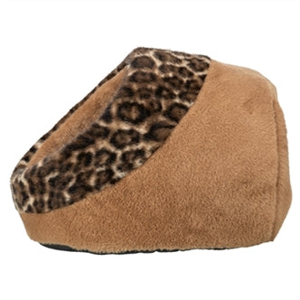 TRIXIE KATTENMAND IGLO LEO SOFT PLUCHE BRUIN / PANTERPRINT 35X41X26 CM
