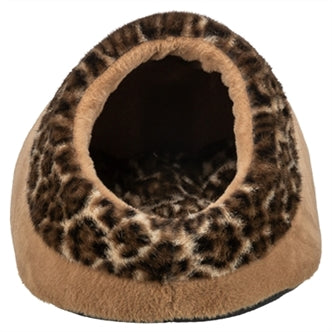 TRIXIE KATTENMAND IGLO LEO SOFT PLUCHE BRUIN / PANTERPRINT 35X41X26 CM