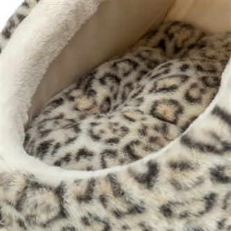 TRIXIE KATTENMAND IGLO LEO SOFT PLUCHE CREME / PANTERPRINT 35X41X26 CM