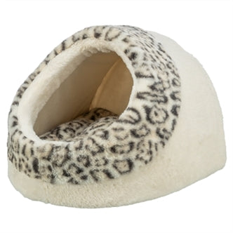 TRIXIE KATTENMAND IGLO LEO SOFT PLUCHE CREME / PANTERPRINT 35X41X26 CM