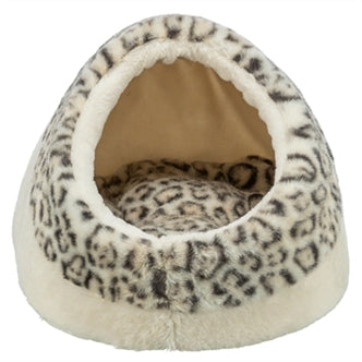 TRIXIE KATTENMAND IGLO LEO SOFT PLUCHE CREME / PANTERPRINT 35X41X26 CM