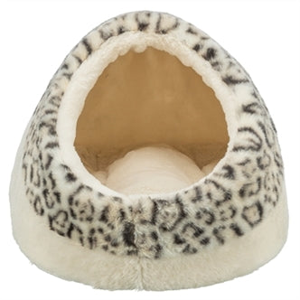 TRIXIE KATTENMAND IGLO LEO SOFT PLUCHE CREME / PANTERPRINT 35X41X26 CM