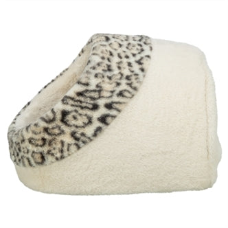 TRIXIE KATTENMAND IGLO LEO SOFT PLUCHE CREME / PANTERPRINT 35X41X26 CM
