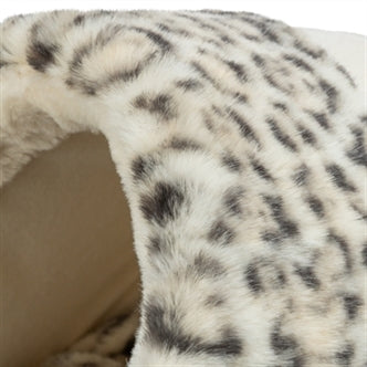 TRIXIE KATTENMAND IGLO LEO SOFT PLUCHE CREME / PANTERPRINT 35X41X26 CM