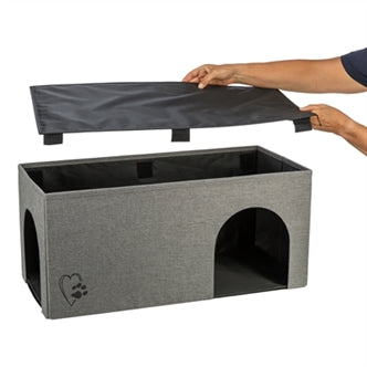 TRIXIE KATTENMAND / KATTENHUIS KIMY SOFT 2 VERDIEPINGEN LICHTGRIJS 76X37X72 CM